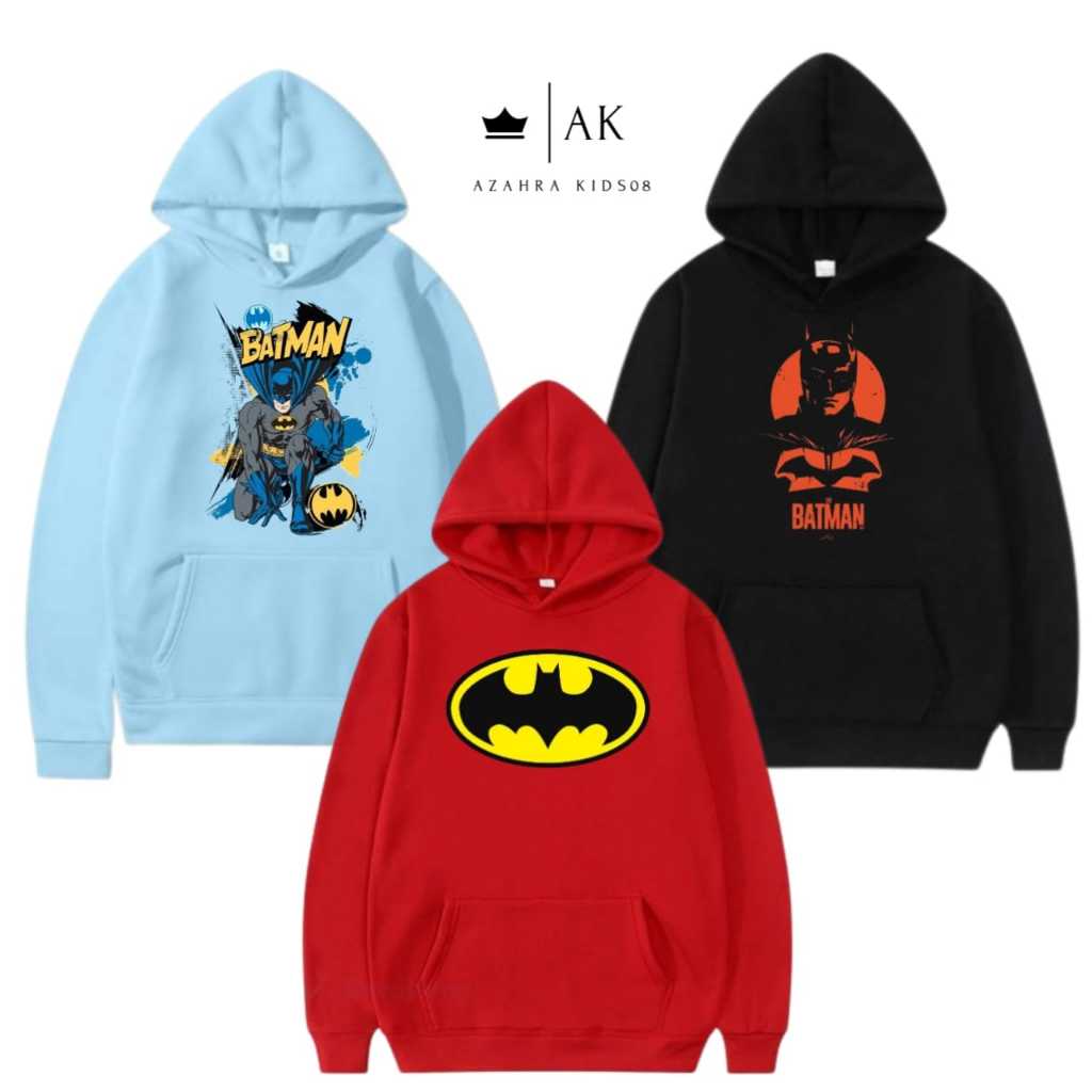 Sweater hoodie BATMAN Sweater anak cowok distro/Sweater ANAK MOTIF BATMAN/Sweater anak motif superhe