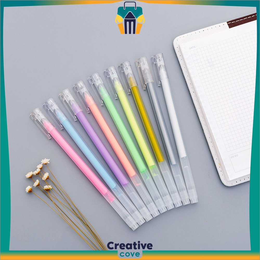 

Pena Tinta Gel Metalik Gold 1MM / Pulpen Warna Warni Gold Colour Gel / Ballpoint Tinta Warna Putih Gel Ink Import Creative Cove A85