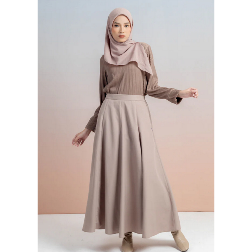 Rok Katun Polos Kekinian Simple Casual Elzatta Rok Katun Flare