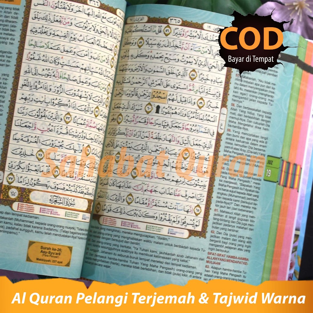Al Quran Wanita Khalisa A6 Al Quran Pelangi Terjemah dan Tajwid Warna Al Quran Muslimah Ukuran kecil