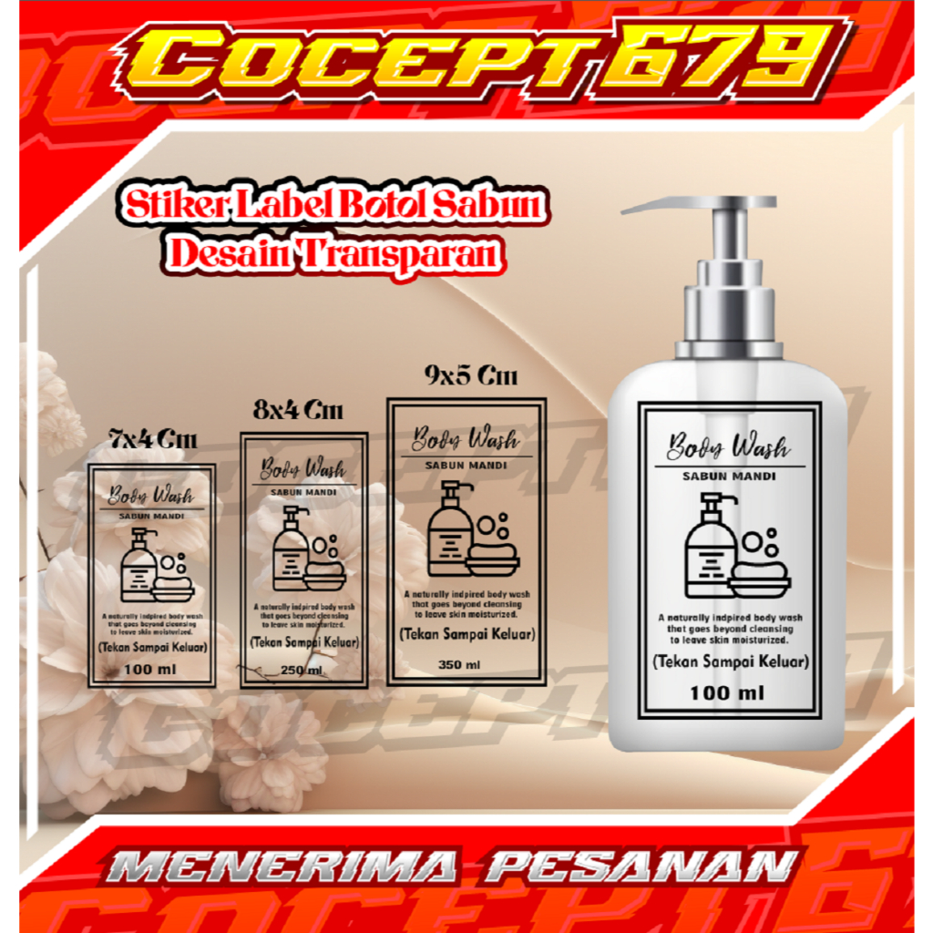 

Stiker Quantac + DEsain bOtol Body Wash UKuran Menyesuaikan + Bisa Custom Desain