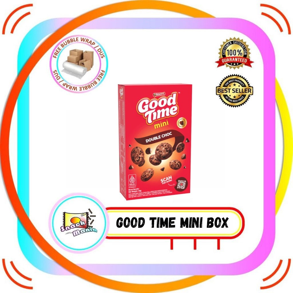 

Good Time Mini Double Choc Chocochips Cookies BOX 50 gr Biskuit Coklat