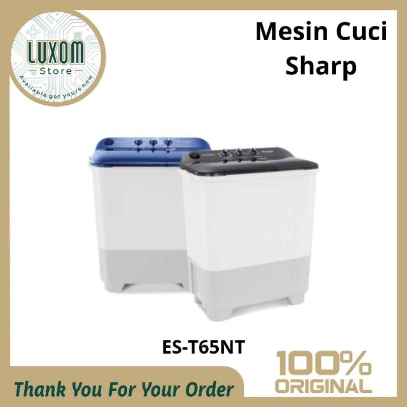 Mesin Cuci Sharp ES-T65NT (6kg) /mesin cuci sharp 2 tabung/mesin cuci /sharp