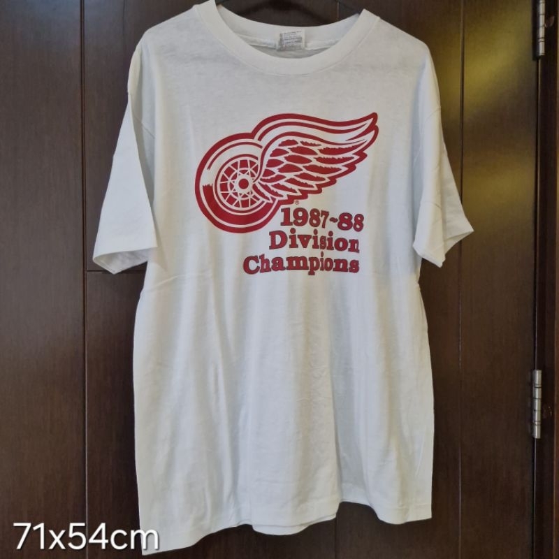 Kaos NHL Detroit Red Wings 1987 1988 Champions Vintage Tee T-shirt Tshirt Second