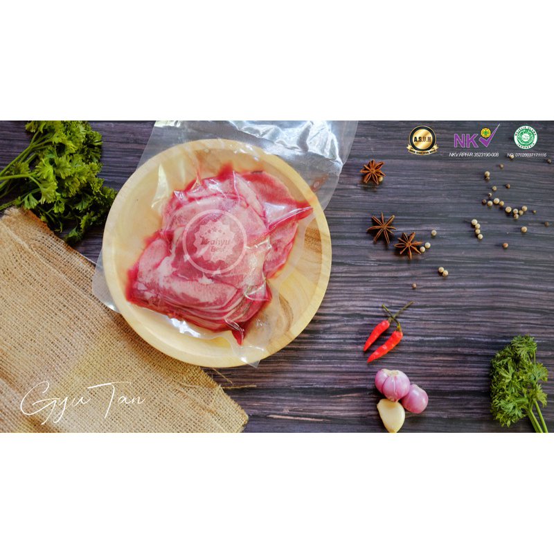

LIDAH SAPI IRIS TIPIS SLICED GYU TAN DAGING SAPI ORGANIK WAHYU BEEF 500GR