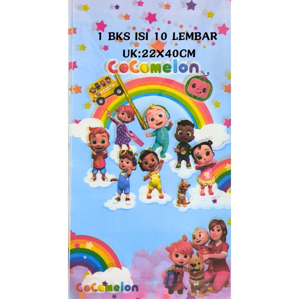 

OPP Party Bag / Goodie Bag / Plastik Bingkisan Snack Cocomelon Uk 22x40cm isi 10 lembar