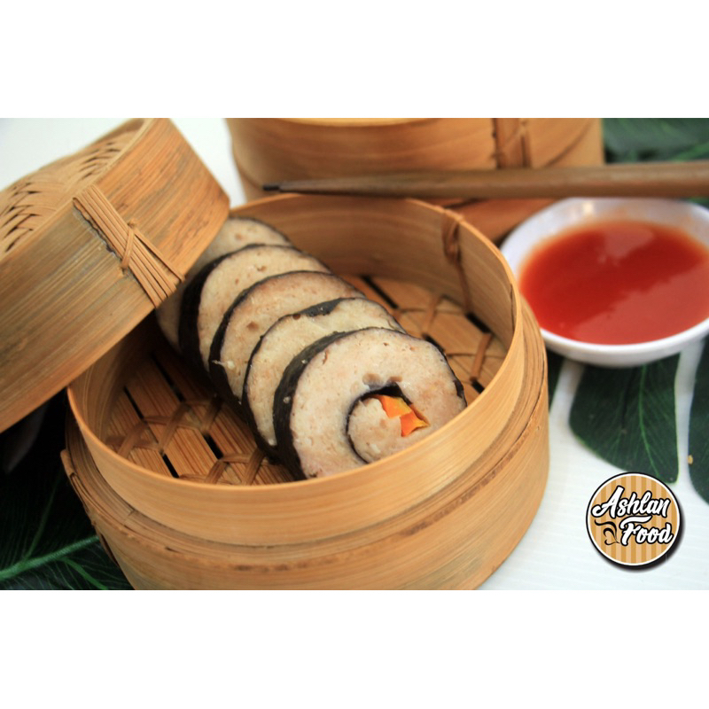 

yanori (ayam roll nori) pack vacum alumunium foil isi 10 + saos