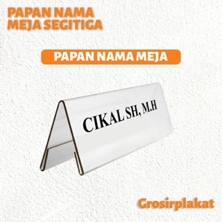 Papan Nama Meja Akrilik Akrilik Papan Nama Meja Panitia Display Kantor Tipe Segitiga