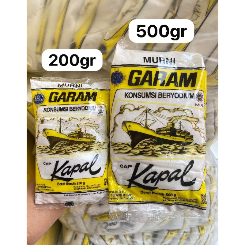 

garam CAP KAPAL ASLI beryodium 250g/500g