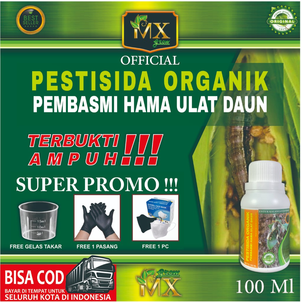 Pestisida Organik Pembasmi HAMA ULAT DAUN  100 ml / Pembasmi Hama Ulat Daun / Pestisida Nabati Sempr