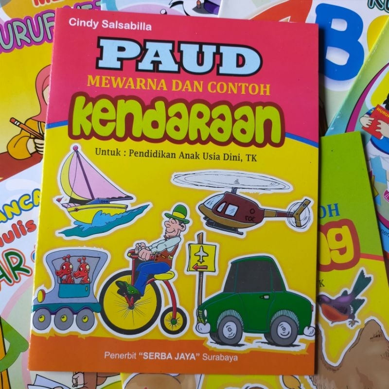 Buku Paud Mewarna dan Contoh Kendaraan