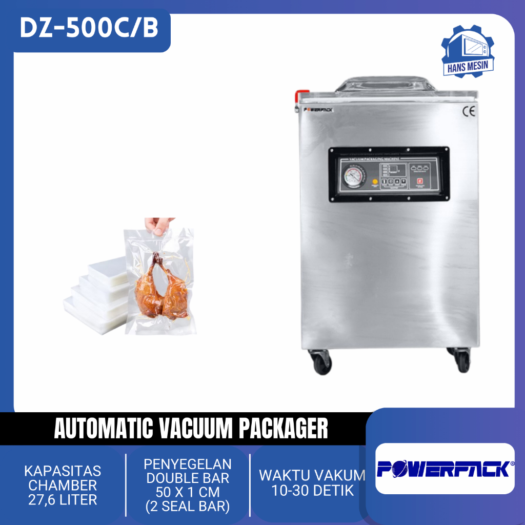 Mesin Vakum dan Segel Otomatis POWERPACK DZ-500C|B Vacuum Sealer