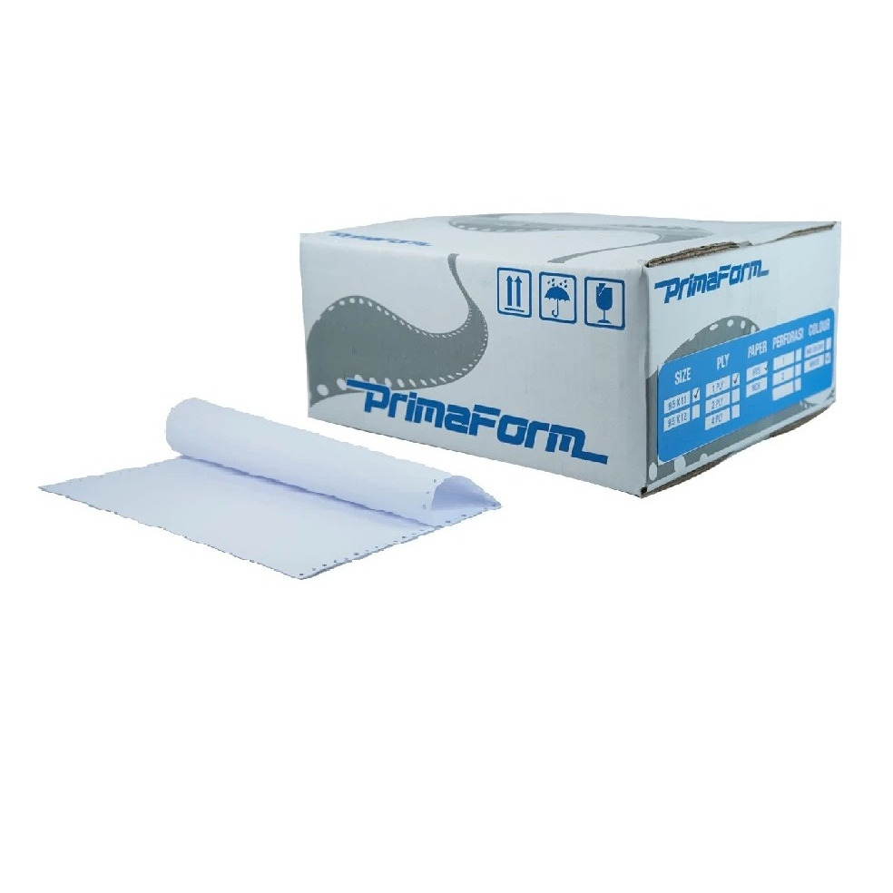 

Kertas Continous Form 9.5 " x 11" 1Ply dan 1ply bagi 2 Merk PRIMAFORM