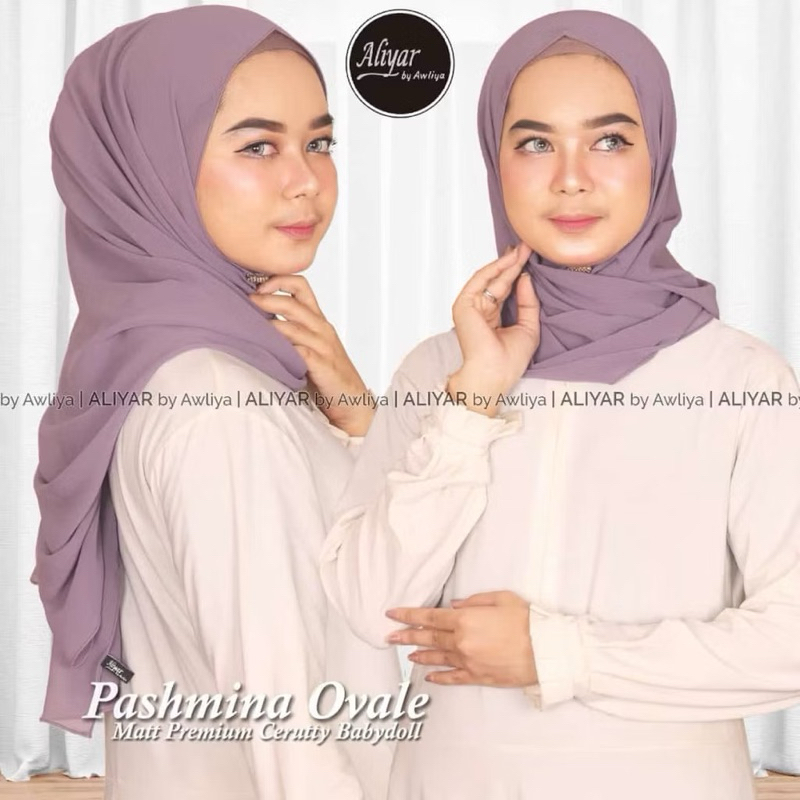 Pashmina Oval Ceruty Babydoll Premium Aliyar By Awliya Collection