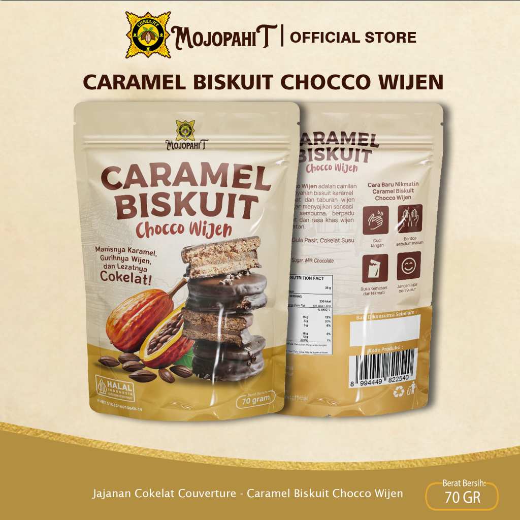 

CARAMEL BISKUIT CHOCO WIJEN | JAJANAN COKELAT