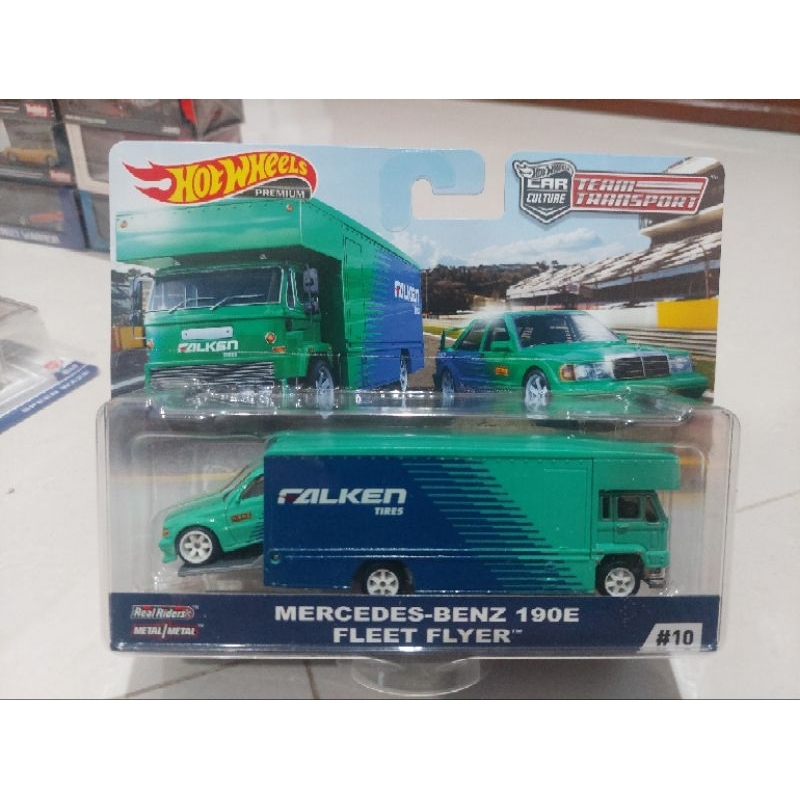 Hotwheels Team Transports Mercedes Benz 190E Fleet Fleyer Falken