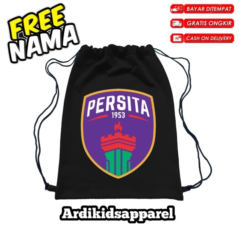 (BISA COD)TAS SERUT STRINGBAG ANAK PERSITA TANGERANG FREE NAMA TAS SERUT CORDURA LOGO PERSITA TERBAR