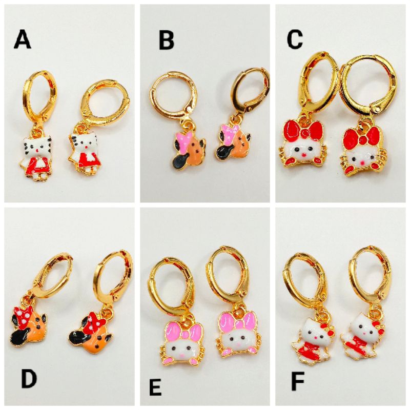 K.G Anting jepit xuping anak anak berlapis emas mewah dan simple motif-G.5