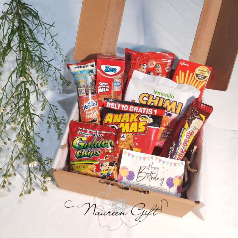 

Gift Box Snack Ulang Tahun Cewek/Cowok/ Hampers Box Red