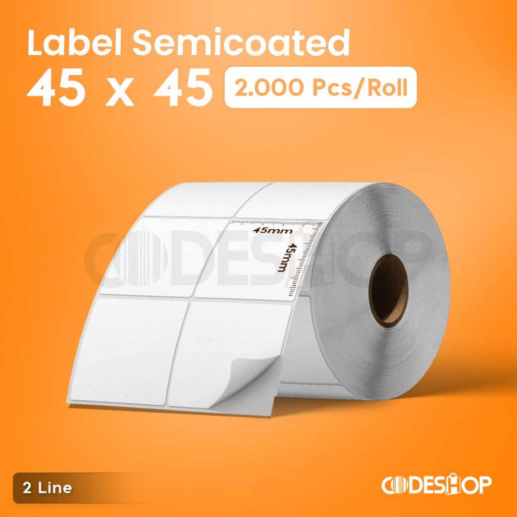 

Stiker Label Semicoated 45 x 45 mm 1 Line isi 2000 Pcs Gap Perforasi
