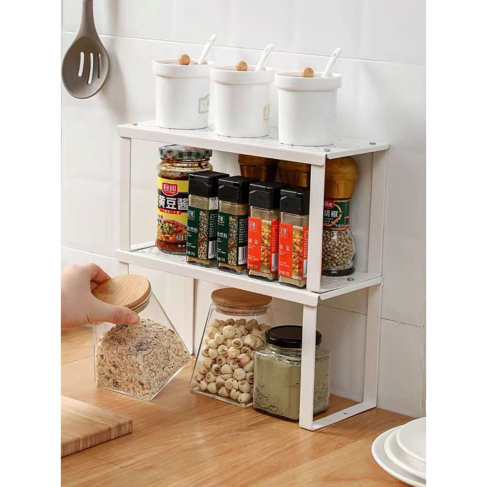 D3W Rak Dapur Besi Estetik Korea /Meja Multi Fungsi Dapur IKEA /Rak Meja Dapur Besi Premium