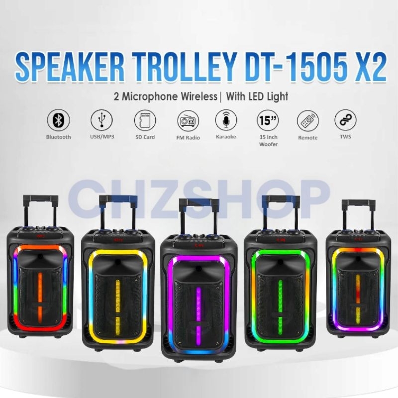 DAT DT 1505 X2 Speaker Portable Speaker Bluetooth Speaker Troli 15 inch DAT DT1505 15inch DISKON TER