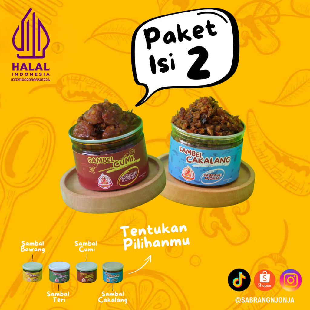 

SABRANG NJONJA PAKET ISI 2 SAMBAL CUMI/SAMBAL CAKALANG/SAMBAL BAWANG/SAMBAL TERI