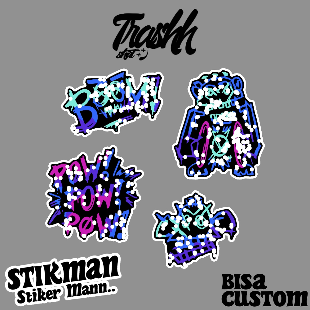 

Trshhshrt Stiker Pack Isi 4pcs Jinx Sign Arcane League oF Legends