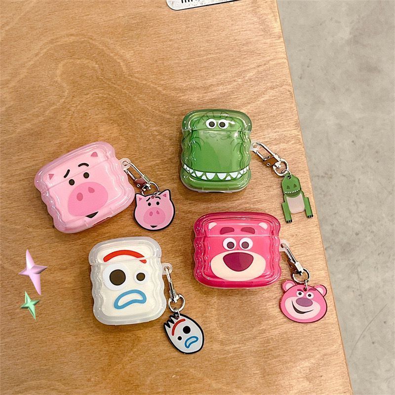 [Kode 292 - 295] Airpods Case Toy Story Lotso Forky Dino Piggy Gen 1 2 3 Pro Soft Silicone Karakter 