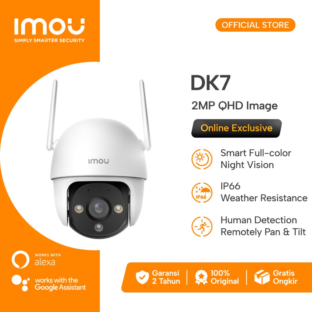 IMOU DK7 2MP CCTV IP Camera - Smart Full-Color Night Vision & 30m IR, IP66 Outdoor Surveillance