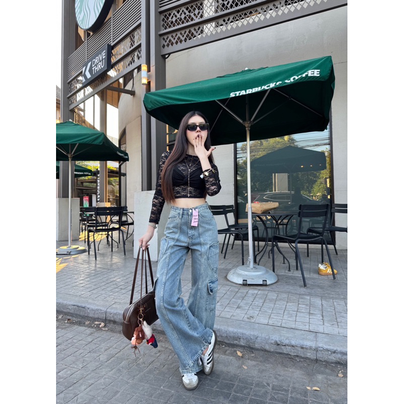 READYSTOCK CHUU 113 LOVE CARGO JEANS BKK CHUU