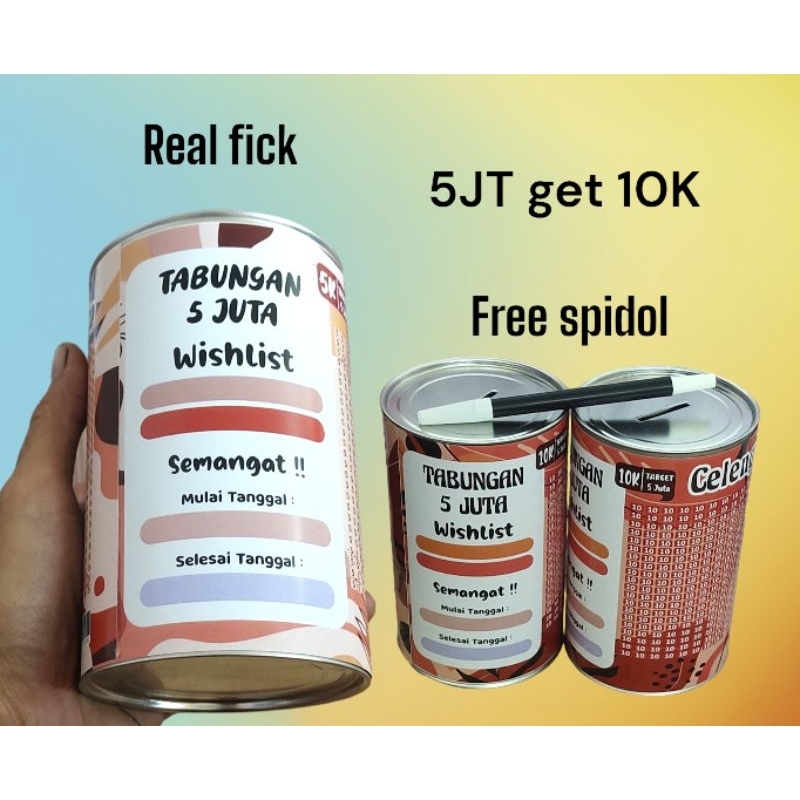 Celengan target small 5 JT buka tutup atau permanen - Tabungan 5 juta wislish