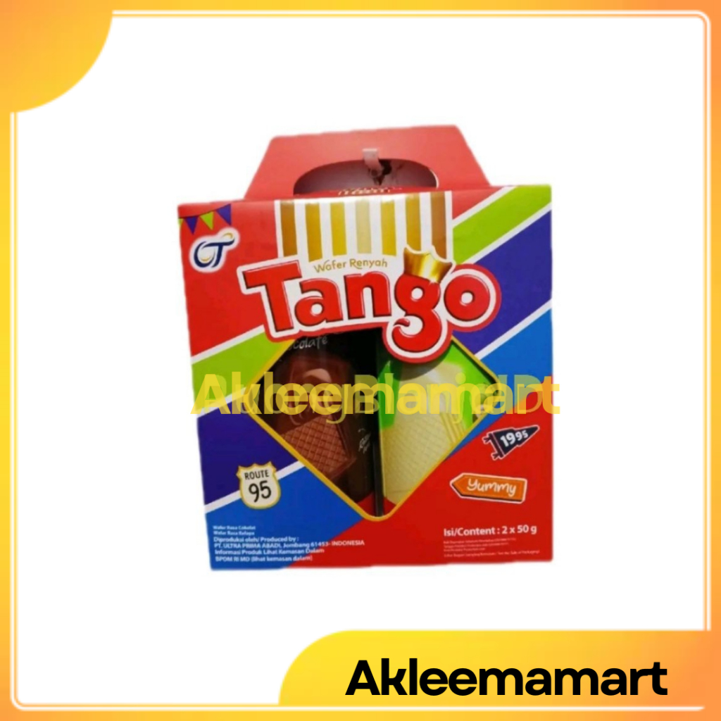 

Tango Twin Wafer Renyah Yummy Box Tin 100gr ( 2x50g ) Coklat Kelapa