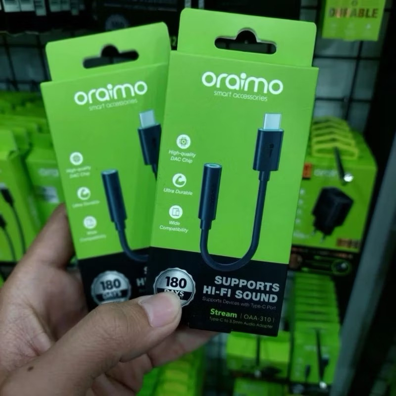 ORAIMO Splitter type-c to jack aux 3.5mm IOS dan Android