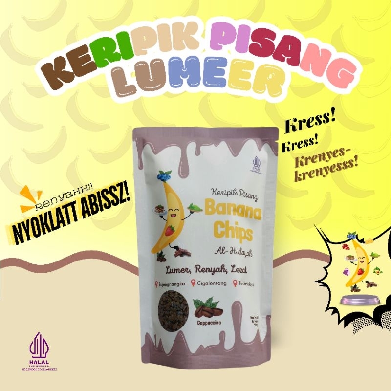 

Keripik Pisang Coklat Lumer Renyah Lezat Aneka Rasa~Banana Chips Rasa Cappuccino