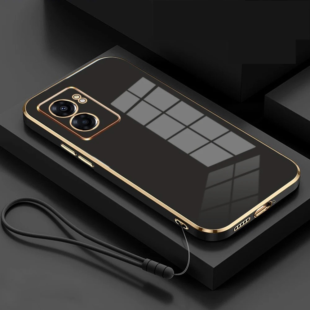 case plating Oppo A57 / A77S 4G Case Luxury Plating Casing Silicone Free Tali Lanyard - Formasi ACC