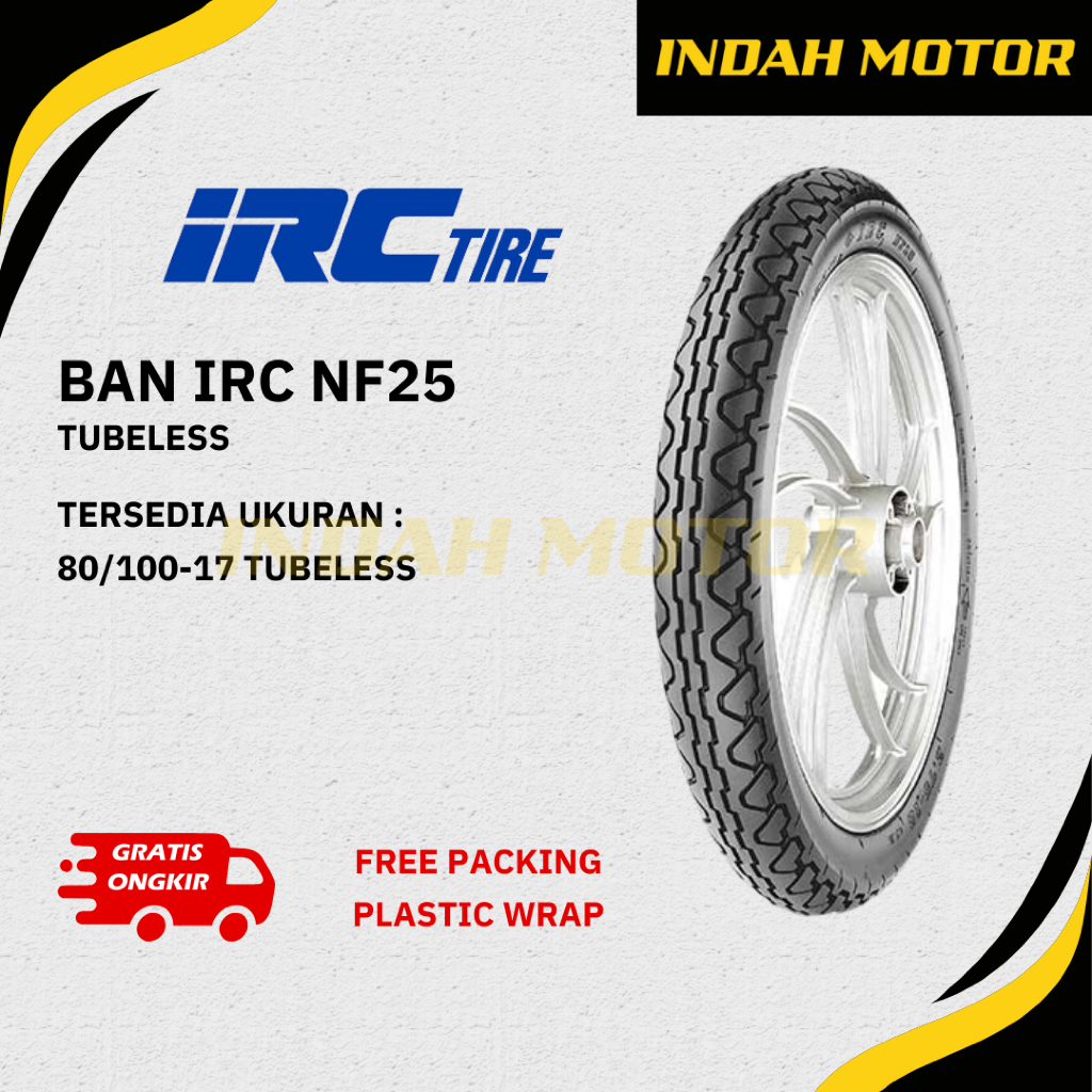 Ban Luar IRC NF25 | Ring 17 | Tubeless | 80/100-17 | Ban Motor