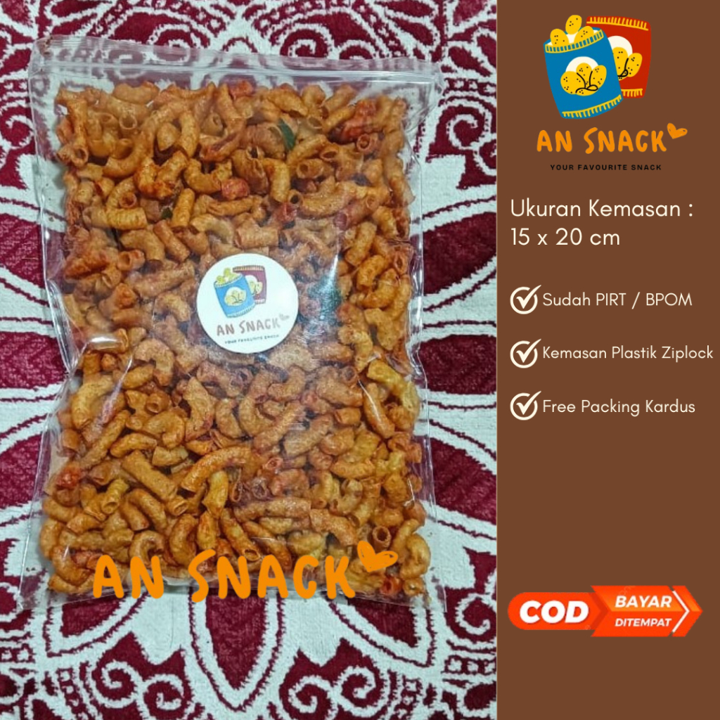 

AN SNACK - MAKARONI BANTET PEDAS 250gr 20.000 - macaroni bantet pedes