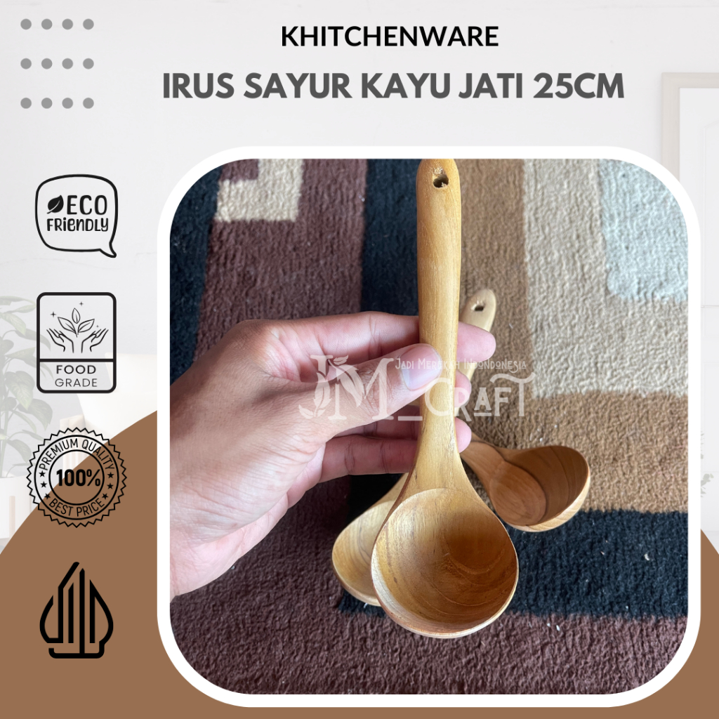 [JMCraft] Centong Irus Sayur Kayu Jati 25cm