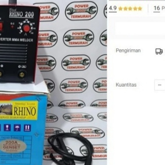 

Inverter Mesin Las RHINO 200A Black Red 200 A Travo Las Trafo Las mks