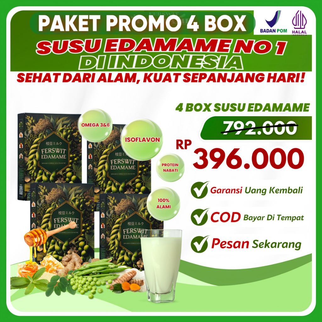 

Susu Ferswit Edamame Asli Jepang 100% Original, Paket Pemulihan Beli 4 Box Isi 800 Gr