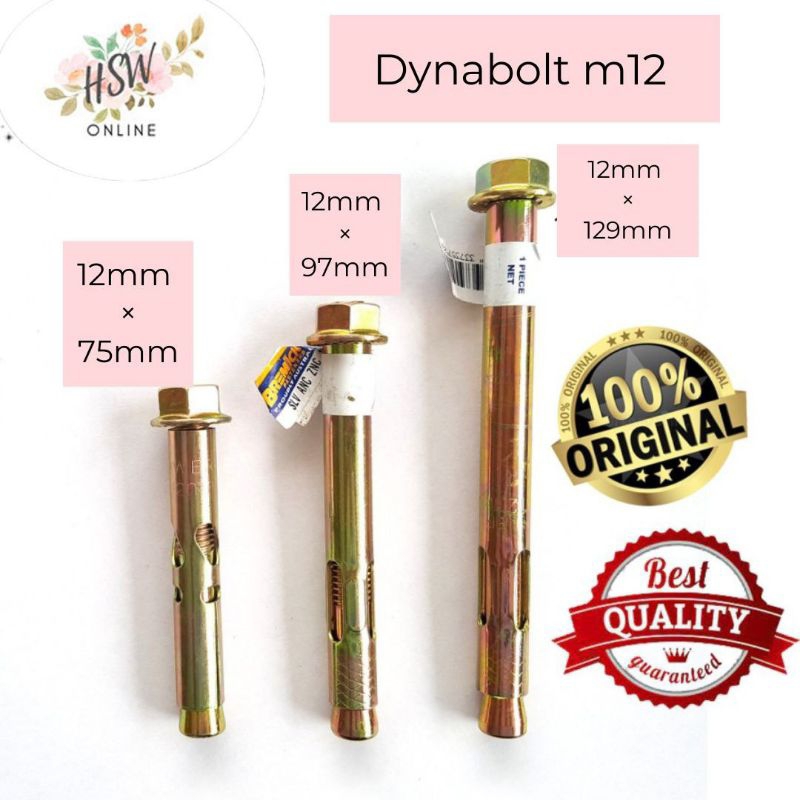 Dynabolt m12 Dinabolt 12 Baut m12 Tembok Dinding Baut Mur Bracket TV
