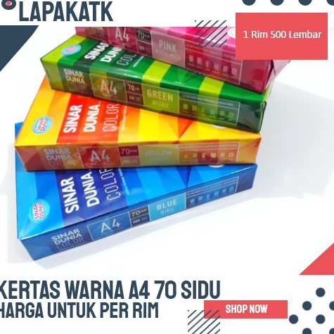 

7cTerkini Kertas warna sinar dunia Kertas A4 7 Warna Sidu 1RIM W82
