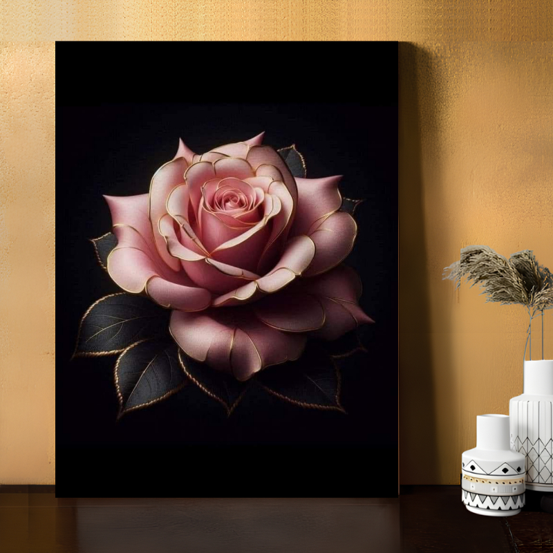 Poster Gambar 3D Motif Bunga Hiasan Dinding Bahan MDF Gb41