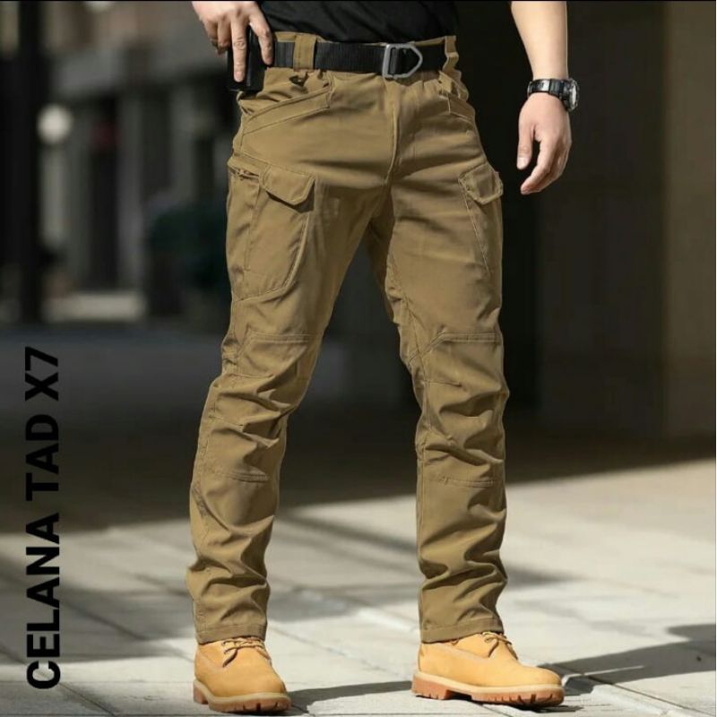 celana tactical TAD parasut X7 coklat