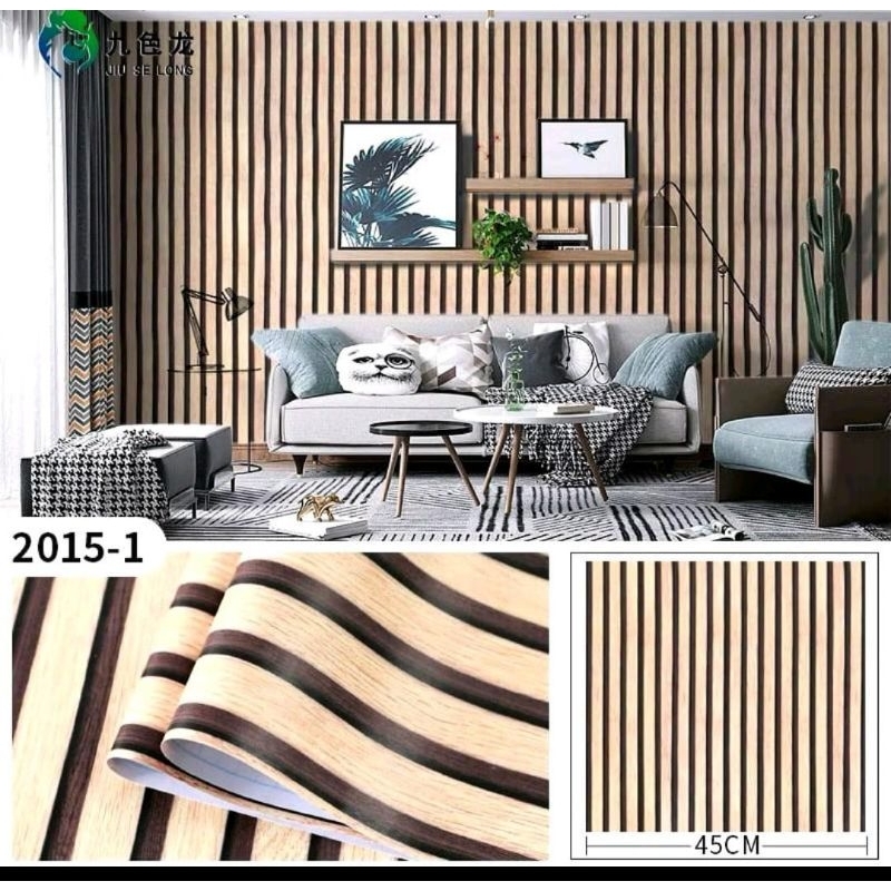 Wallpaper Sticker Dinding Motif KAYU GARIS 2015-1 Wallpaper Sticker Dinding Cocok Untuk Ruang Tamu K