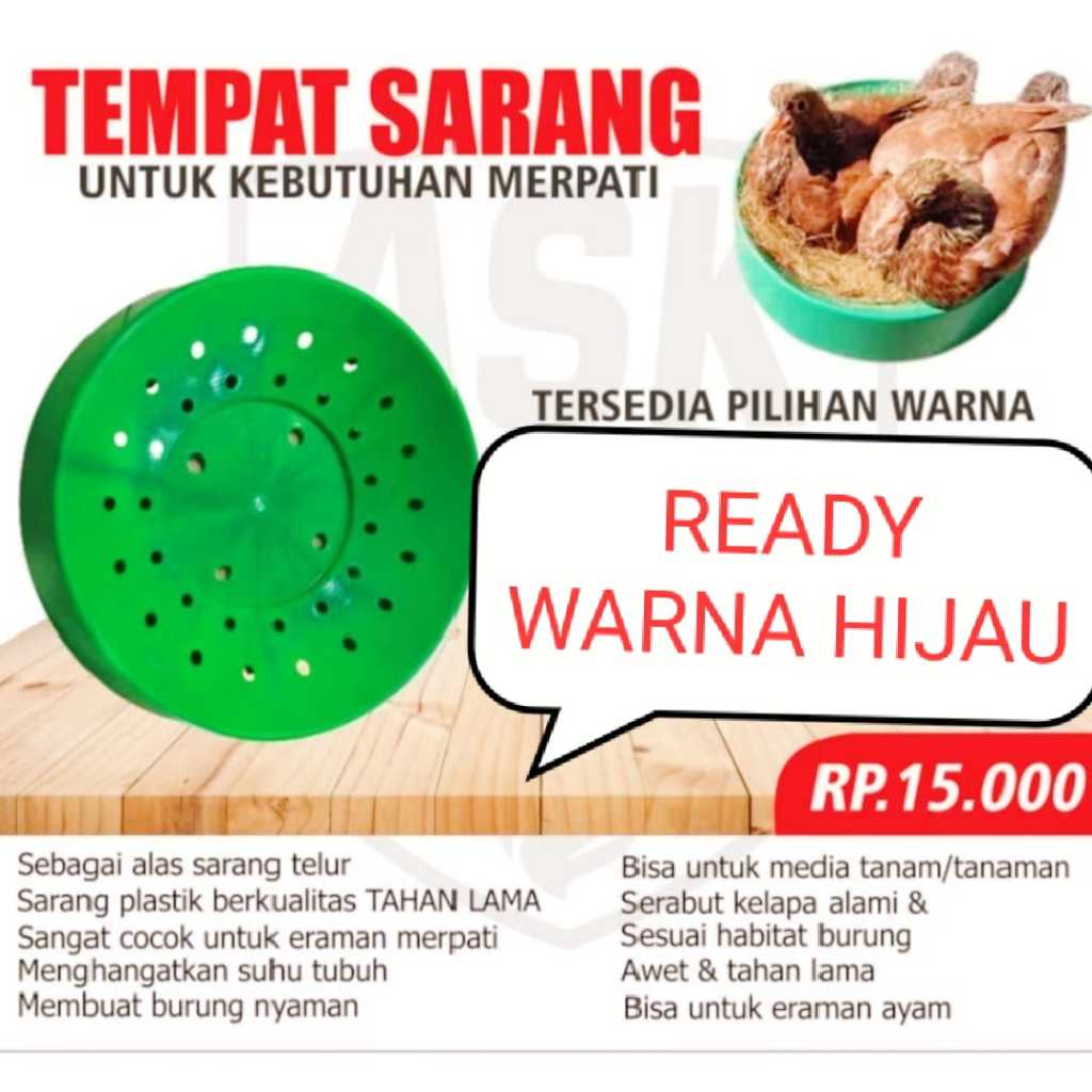 SARANG BURUNG PLASTIK MERPATI FIBER PLASTIK ANTI PECAH WADAH TELUR MENGERAM