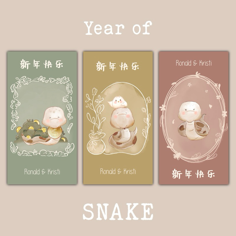 

Custom Nama Angpao Snake 2025 - Personalized Angpao Imlek 2025/Amplop/Angpao Ular, Snake Money Envelope CNY 2025