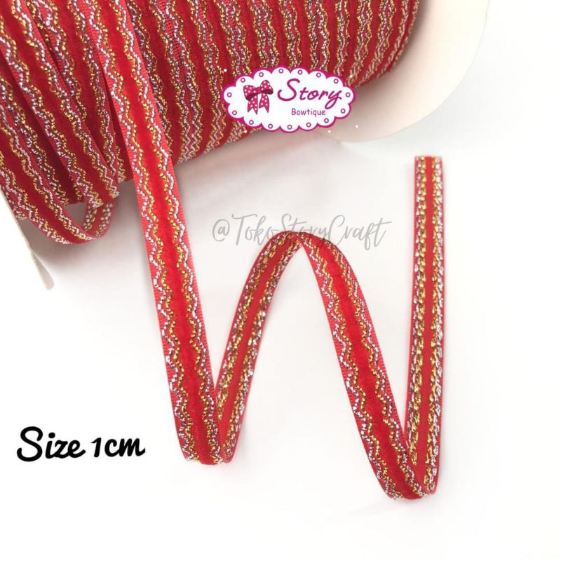 

1 YARD - PITA TEMA IMLEK/PITA VELVET MOTIF GLITER / PITA KADO/ PITA LIST GOLD /PITA HAMPERS