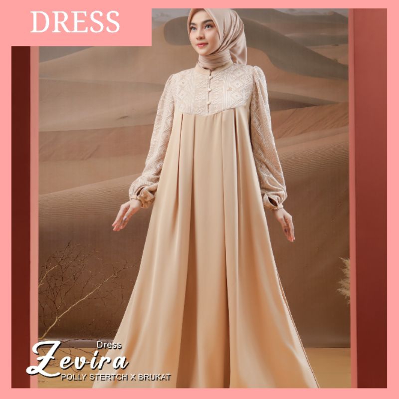 ZEVIRA DRESS ORY AR RAFI √ PROMO √ GAMIS DRESS LEBARAN 2025 POLOS VARIASI BRUKAT WANITA DEWASA √ GAM